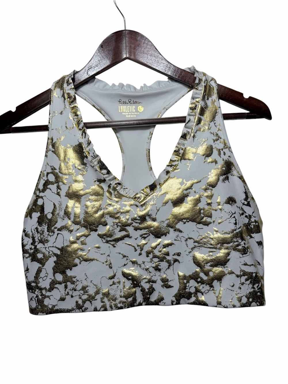 Lilly Pulitzer Luxletic Shoreline Foil Lindsay Sports Bra S - Picture 4 of 14